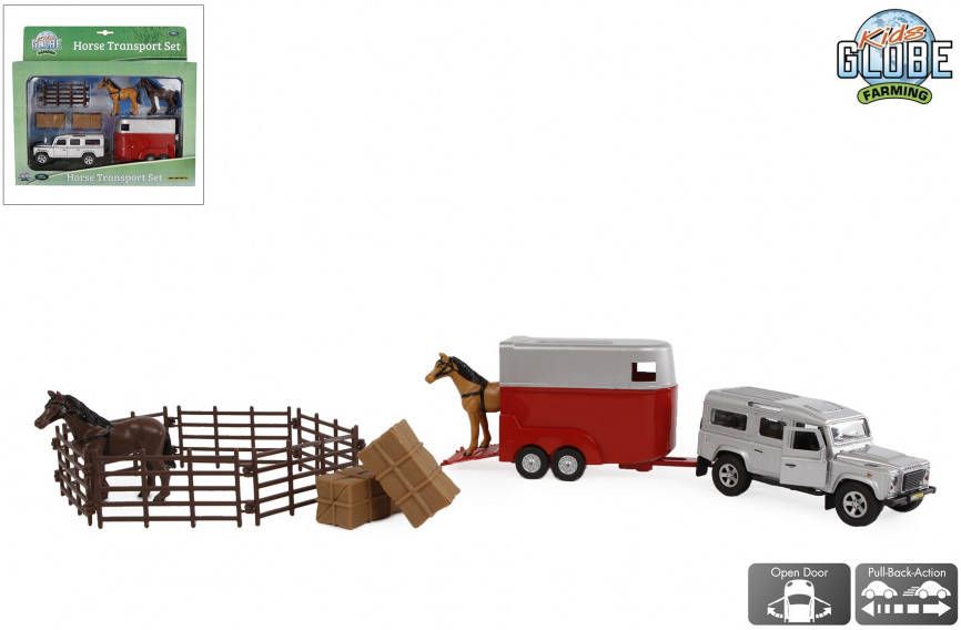 Kids Globe Land Rover met paardentrailer en accessoires 26 cm online kopen