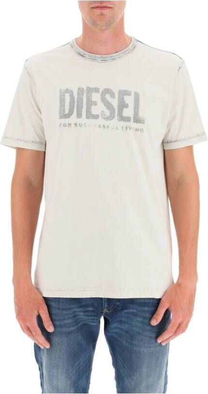 Diesel T Diegor E6 T shirt met logoprint en verwassen afwerking online kopen